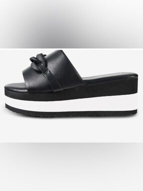 Pierre Dumas Saint-3 Wedge Slide Sandal / Black: Size 7.5